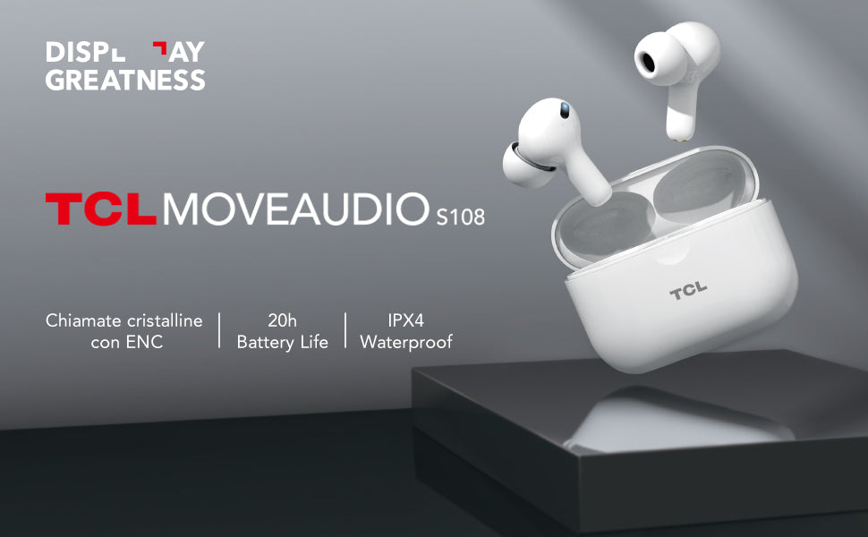 TCL - MOVEAUDIO S108 Wireless Headphones Noise Cancellation, Bluetooth 5.0