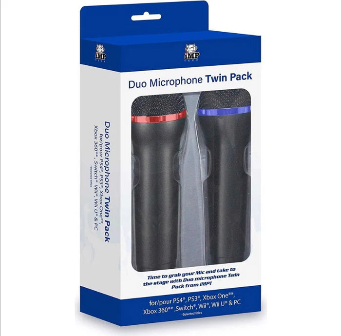 Imptech duo Microphones (Pair). Perfect for Karaoke Machines Ps4 PS3 Xbox
