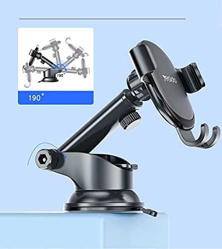 YESIDO C120 Gravity Sensor Phone Holder – 360° Flexible Universal Dashboard Mobile Phone Holder with Replaceable Base – Black