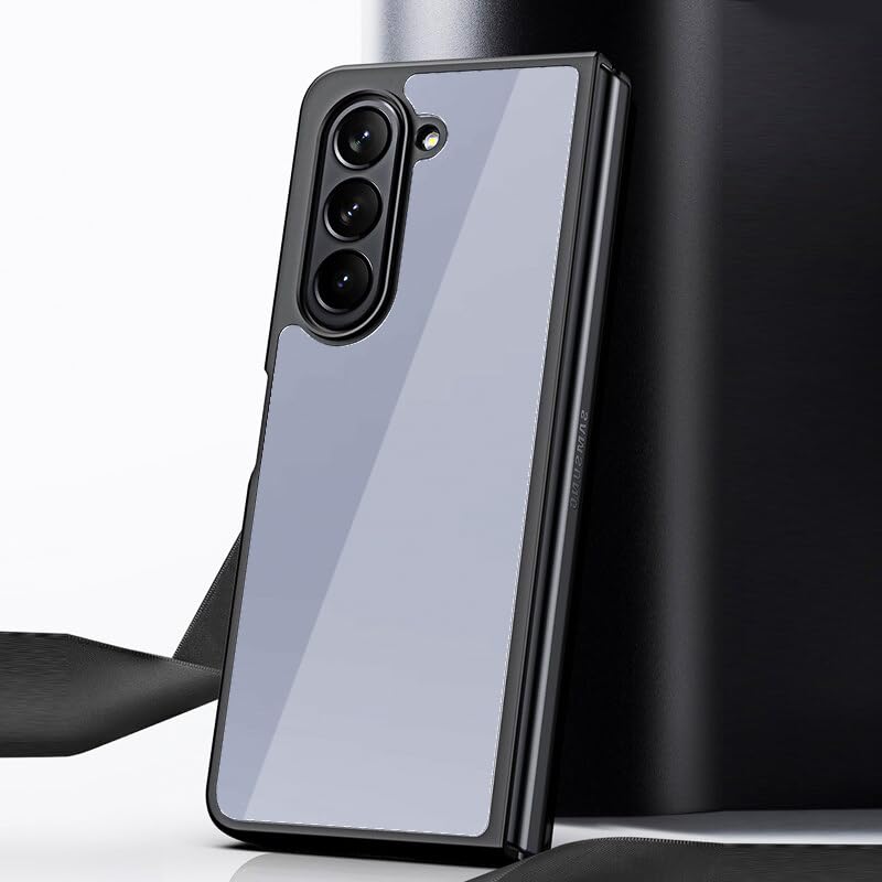 Samsung Galaxy Z Fold 5 Clear TPU + Transparent PC Phone Case (Black)