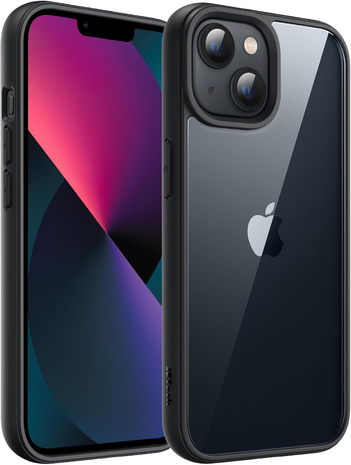 For iPhone 14 & iPhone 13 , Shockproof Phone Bumper Cover, Solid Color Matte TPU Case BLACK