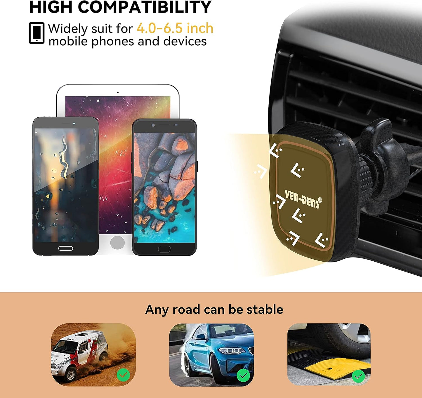 Ven-Dens Magnetic Car Phone Holder Air Vent VD-HD0015