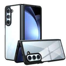Samsung Galaxy Z Fold 5 Clear TPU + Transparent PC Phone Case (Black)