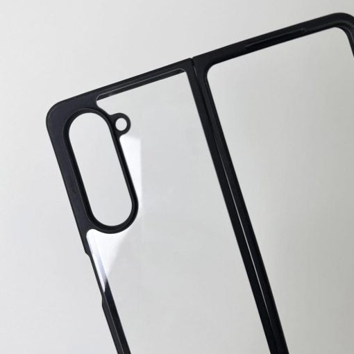 Samsung Galaxy Z Fold 5 Clear TPU + Transparent PC Phone Case (Black)