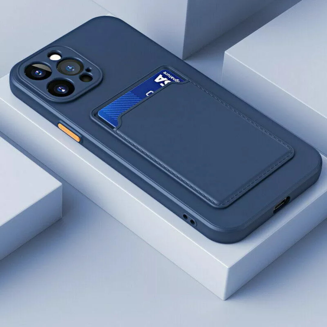 Silicone Cover with Credit Card Slot for iPhone - Convenient and Stylish Phone Protection