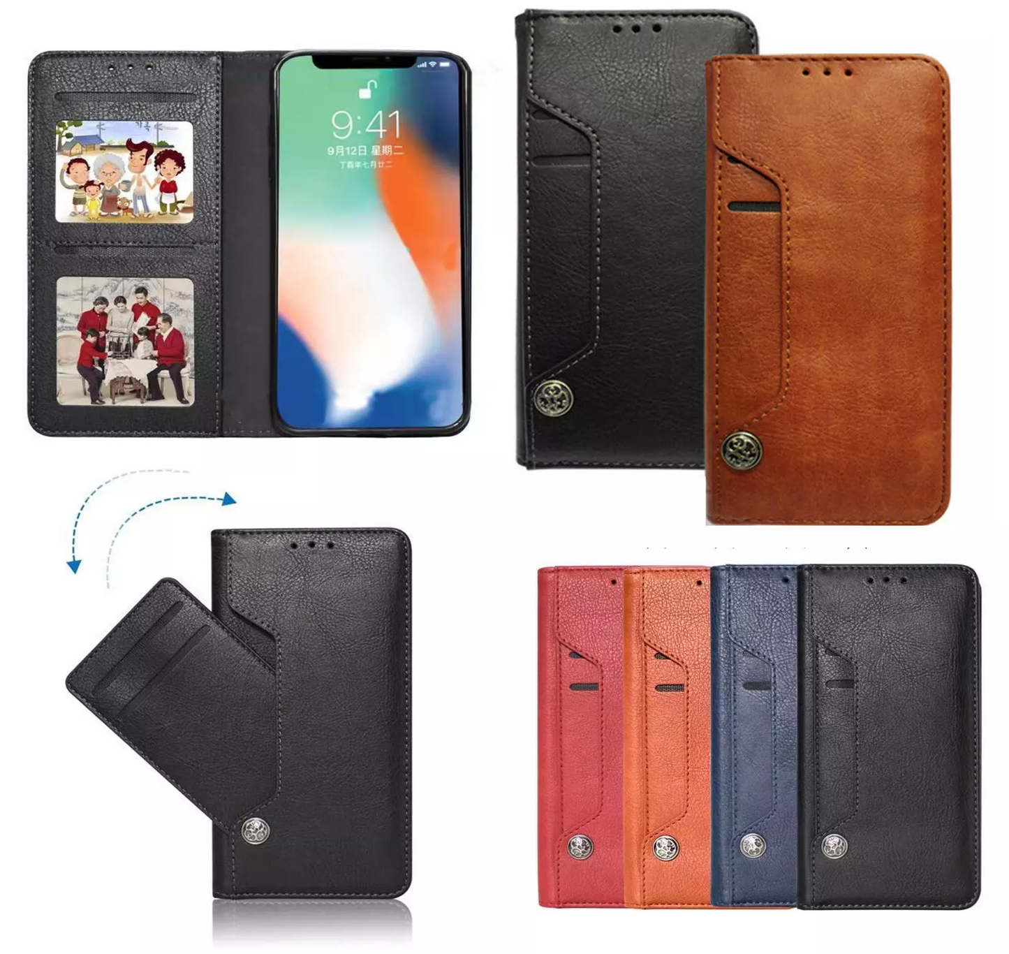 Leather Case for Samsung S20 S23 S22+ S21 S24 FE Ultra Book Flip Wallet Cover