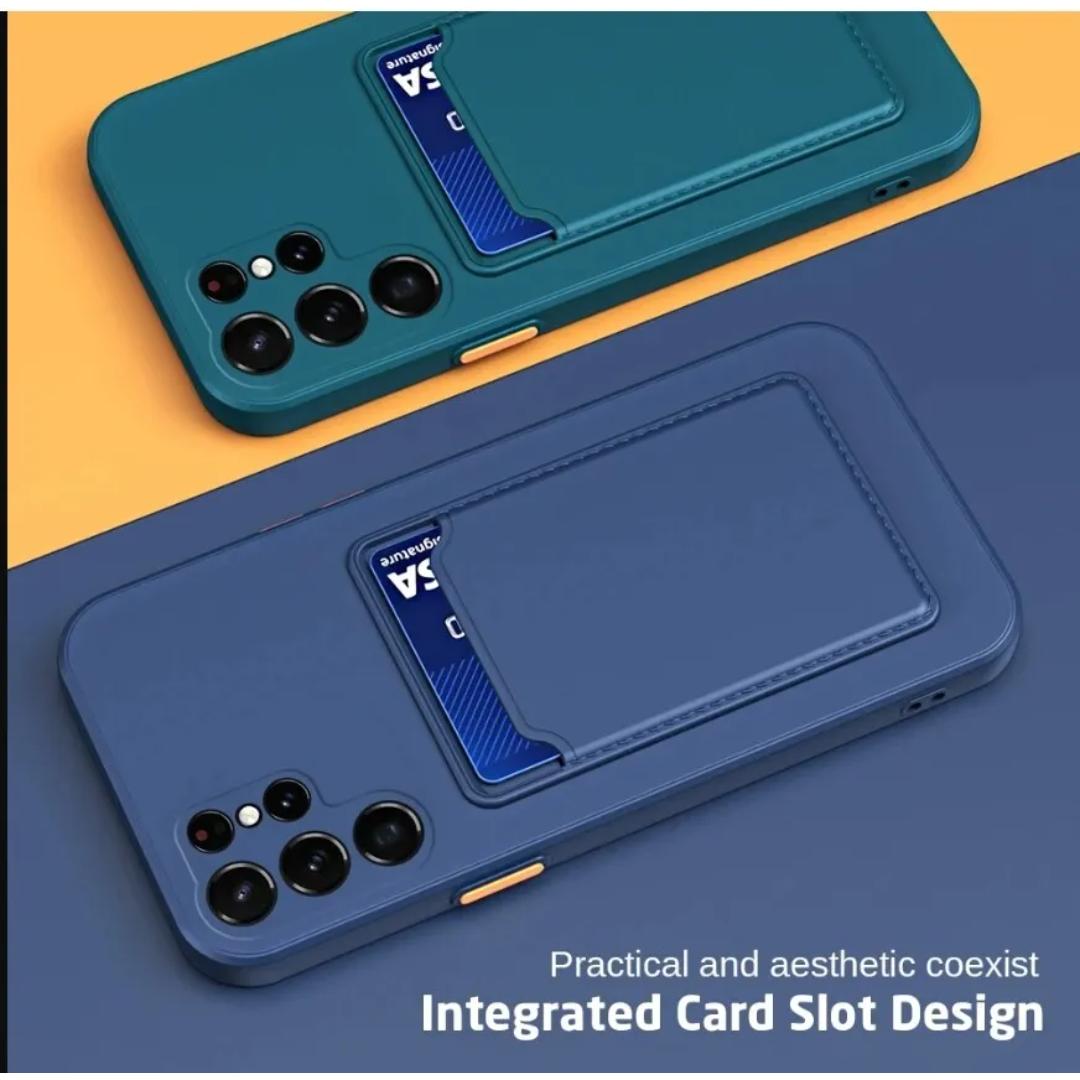 Silicone Case with Credit Card Slot for S23 S23+ S23 Ultra S24 S24+ and S24 Ultra - Sleek & Functional Design