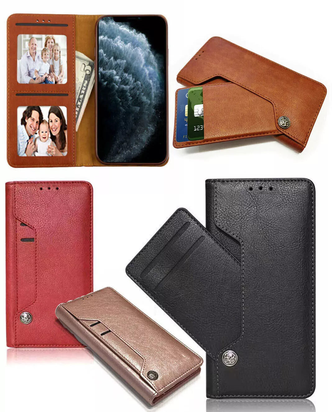 Leather Case for Samsung S20 S23 S22+ S21 S24 FE Ultra Book Flip Wallet Cover