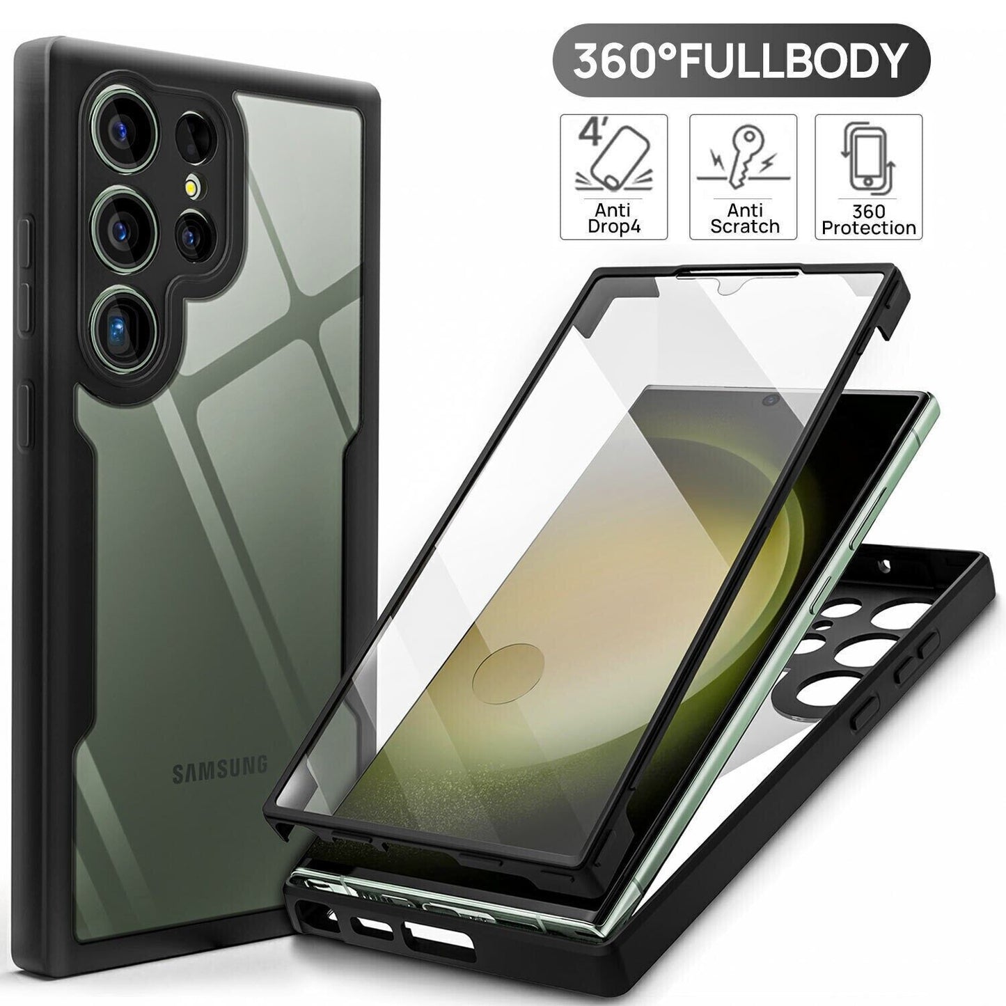 Front Back full body protection case for Samsung S24 S24+ and S24 ultra