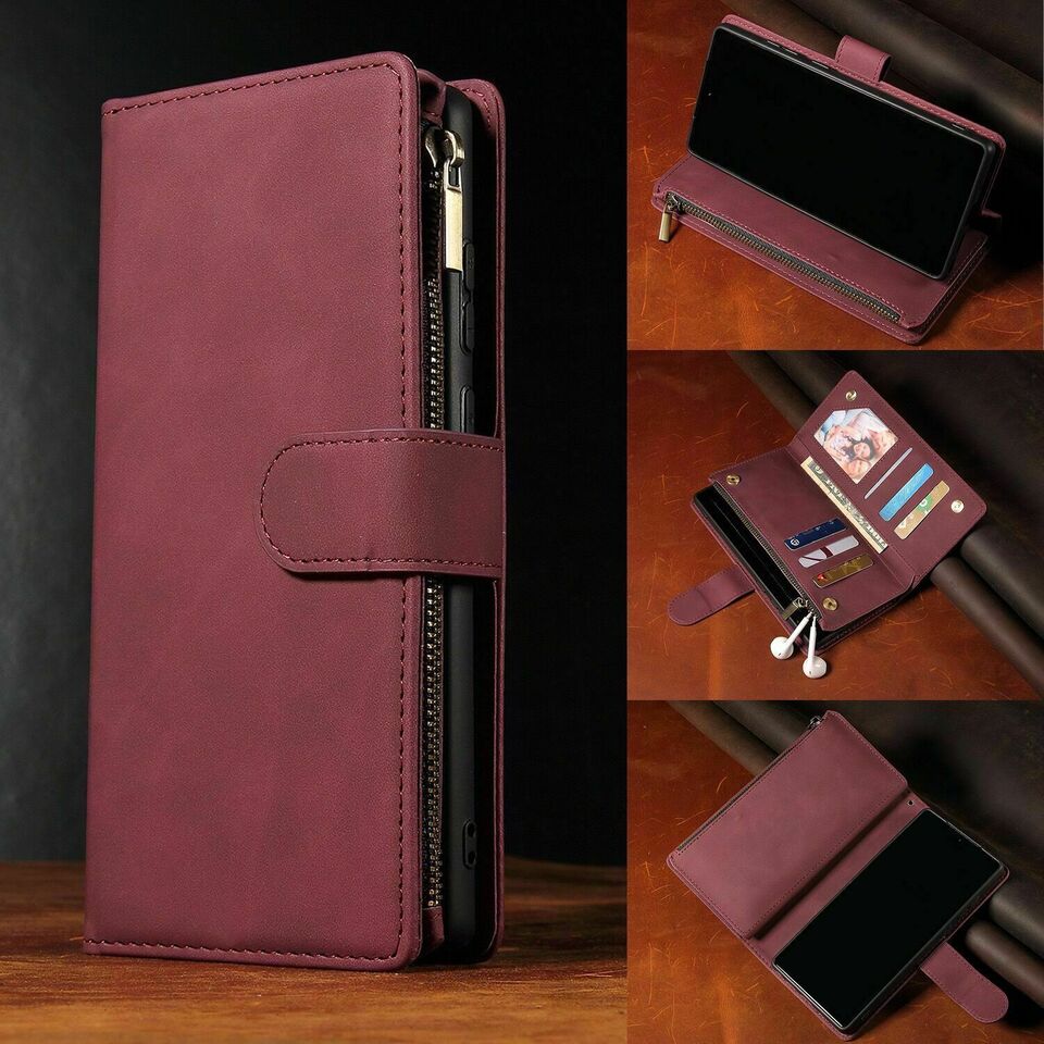 2 in 1 Zipper Wallet + Case For Samsung galaxy S23 S23 Ultra and S24 S24 Ultra Series