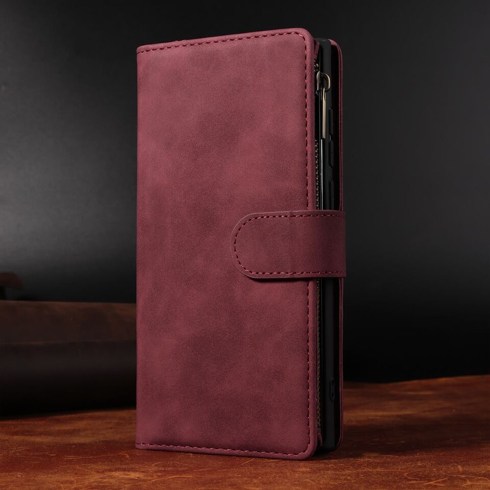 2 in 1 Zipper Wallet + Case For Samsung galaxy S23 S23 Ultra and S24 S24 Ultra Series