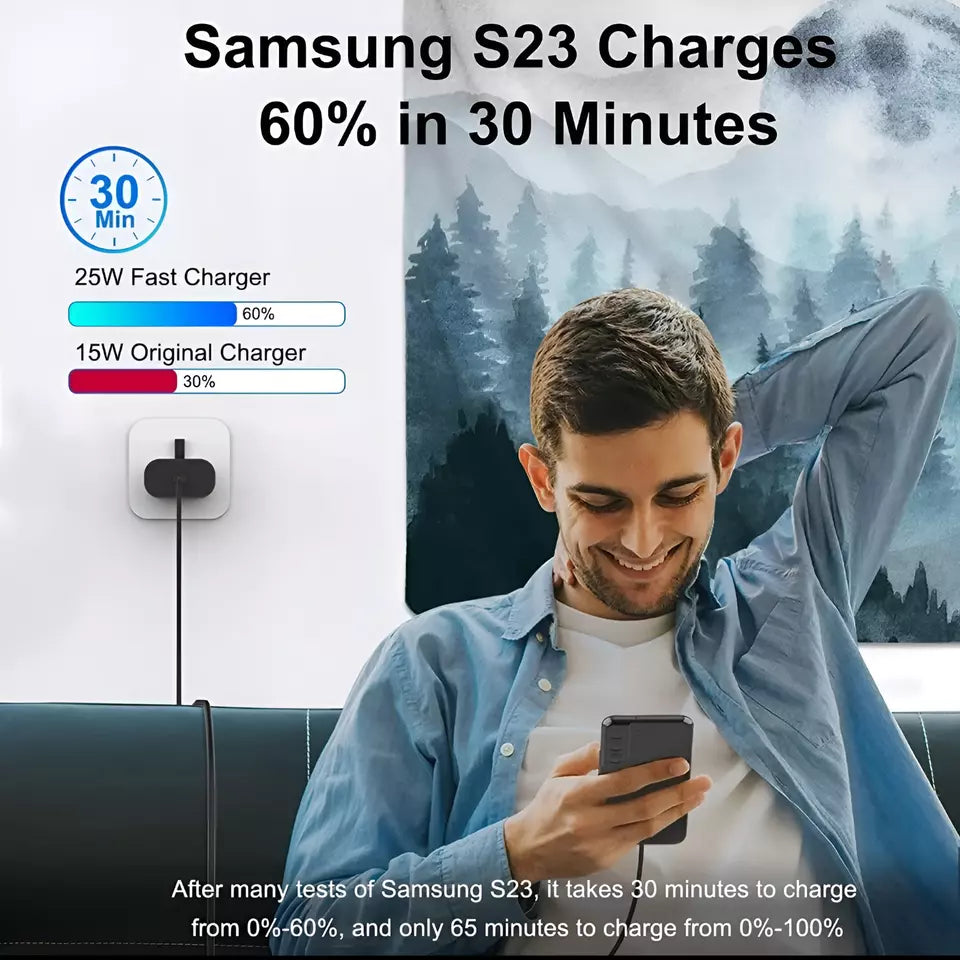 Genuine 25W Super Fast Charger with cable For Samsung Galaxy Phones